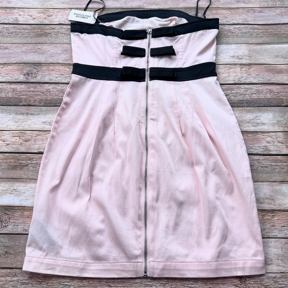 Forever 21 Strapless dress pink and Black Sz M - Picture 4 of 6